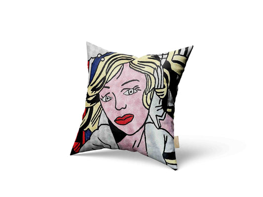 Luxury cushion cover Cartoon comic character blonde hair funny art