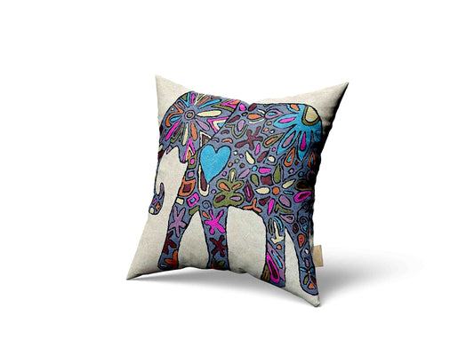 Luxury cushion cover Animal elephant safari handmade home decor hand embroidery