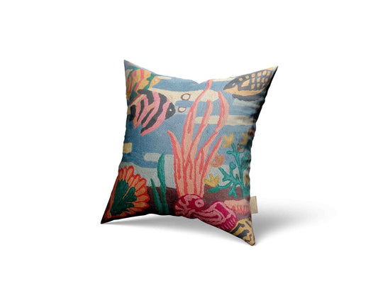 Luxury cushion cover Aquatic underwater world SeaWorld handmade home decor hand embroidery