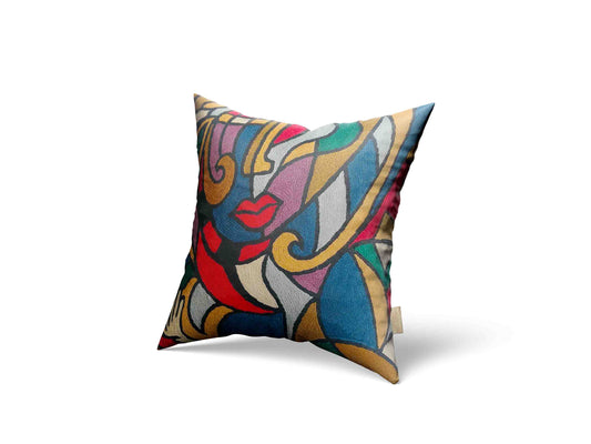Luxury cushion cover Abstract art handmade home decor hand embroidery