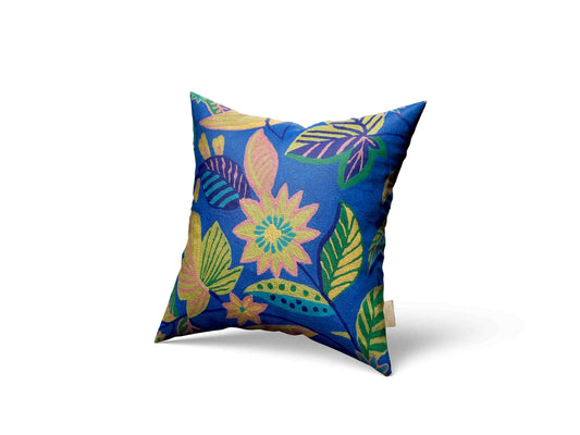 Luxury cushion cover flowers blue skies flowers garden handmade home decor hand embroidery