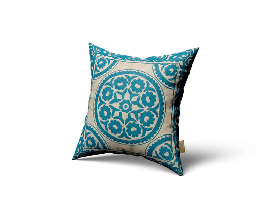Luxury cushion cover intricate Morocco art tiles inspired handmade home decor hand embroidery