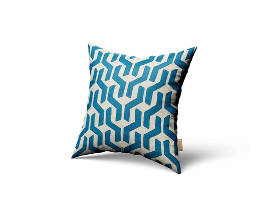 Luxury cushion cover Geometric art handmade home decor hand embroidery Blue
